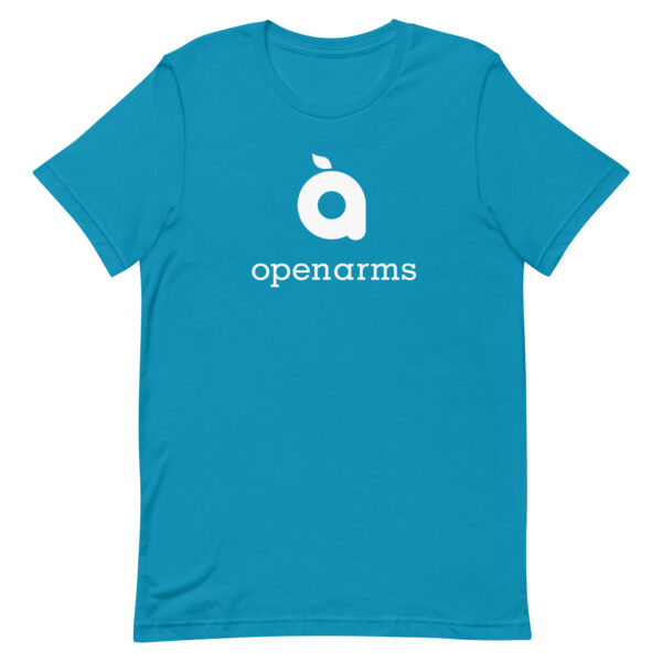 Open Arms White Logo Unisex T-Shirt - Image 9