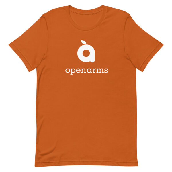 Open Arms White Logo Unisex T-Shirt - Image 8