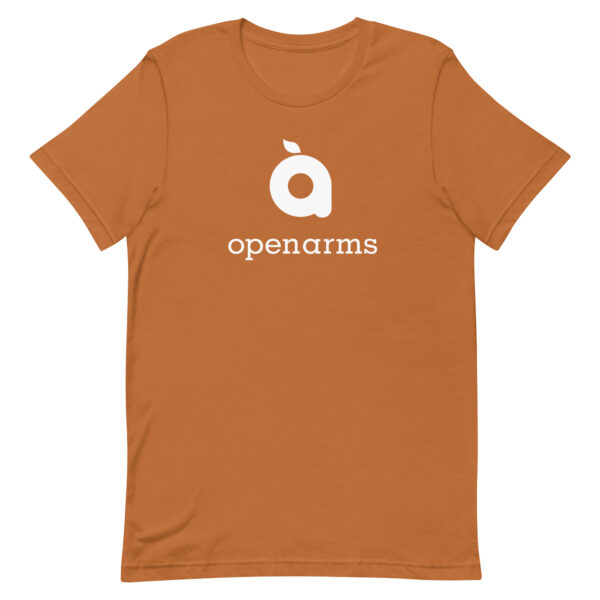 Open Arms White Logo Unisex T-Shirt - Image 10