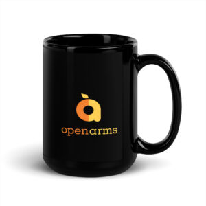 Open Arms Black Glossy Mug