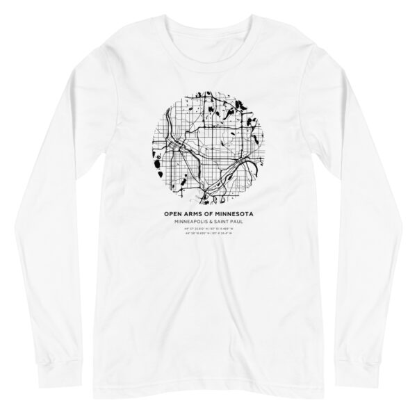 Twin Cities Map Unisex Long Sleeve Tee