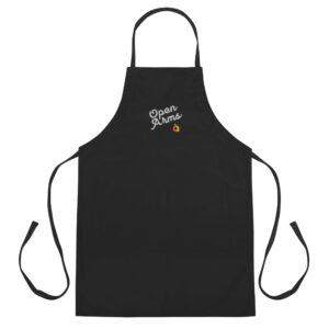 Open Arms Script Embroidered Apron