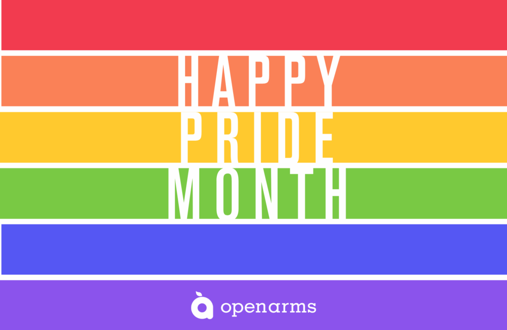 Pride month rainbow graphic.